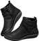 Dasongff Stivali Country Donna Stivaletti Cowboy Pelle Morbida PU Vintage Punta Rotonda Scarpe Piatte Confortevoli Stivaletti da Equitazione Stivaletti con tacco basso Stivali Piatti Casual, A1 nero.,
