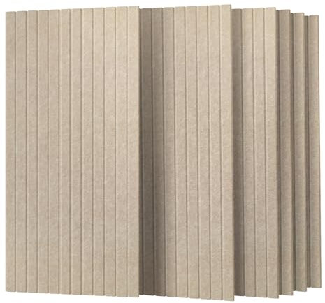 UMIACOUSTICS 6 Packs Acoustic Panel,47.2 x 23.6 Inches Decorative Sound Proof Panel for Office,Home Theater,Studio,Light Tan