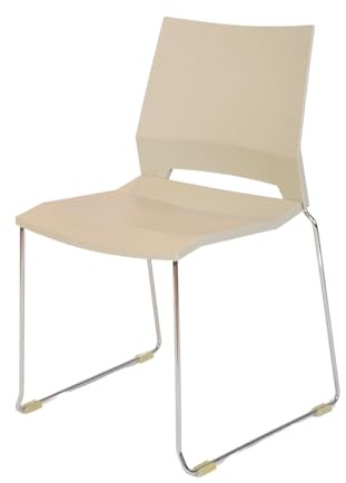 Topsit Stapelbarer Besucherstuhl, Wartezimmerstuhl, Metallgestell Bürostuhl, Moderner Konferenzstuhl, Stuhl fur Rezeption Pausen Raum, Farbiger Stuhl (Beige)