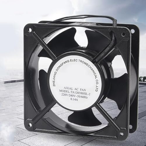 Ventilateur axial haute température pour cassette de cheminée insérable, ventilateur axial silencieux avec lames métalliques, pour faire circuler l'air chaud, 160 x 160 x 55 mm