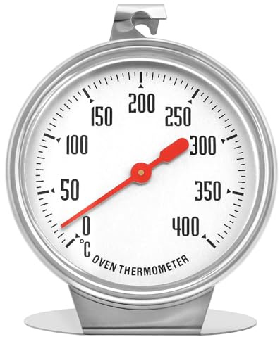 QWORK® Ofenthermometer, 0°C-400°C Backthermometer aus Edelstahl, für Backen, Grillen