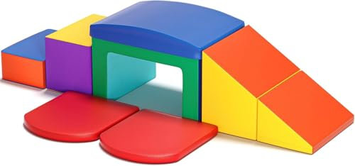 Krovtoy XL Softbausteine Riesenbausteine Schaumstoffbausteine Großbausteine Kinder Schaumstoff bausteine Mehrfarbig (6-teiliges Set-Farbe)