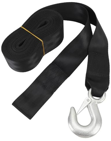 Boat Trailer Winch Strap 3500lb Load Boat Winch Strap Heavy Duty Winch Strap with Hook Winch Accessories Hook Straps for Car Towboat SUV Jetski