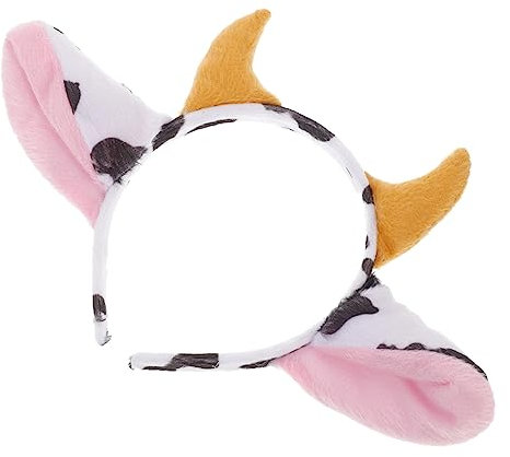 FELTECHELECTR Stirnband Mit Cartoon-kuhhorn Und Milchkuhohren-design Haarband Für Partys Shows Den Alltag