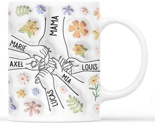 Geschenke Mall Personalisierte Oma Tasse Mama Blumen- Personalisierte Geschenke für Mama, tasse mama, muttertag geschenk, geschenke für oma, ostern oma (Modell #9)