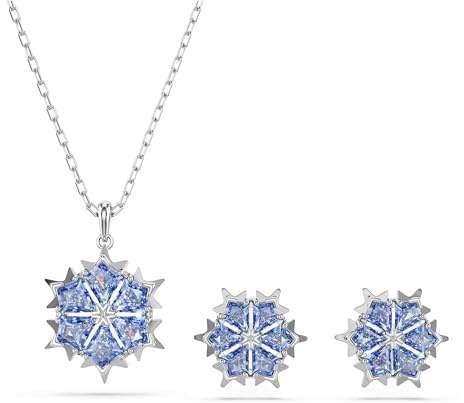 Swarovski Magic Set, Schneeflocke, Blau, Rhodiniert