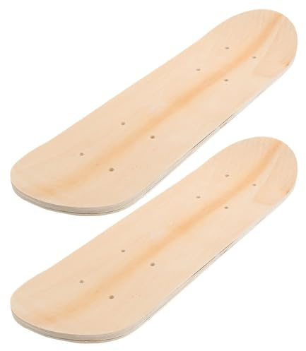 IMIKEYA 2 Stück Skateboard Holzbrett zum Bemalen mit löcher für Malen Zeichnen Dekorieren - Blanko Skateboard Deck Holzdeckbrett, 59x15 cm
