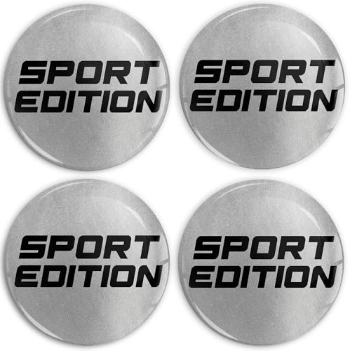 SkinoEu 4 x 60 mm Aufkleber Aufkleber für Radkappen Nabenkappen Nabendeckel Radnabendeckel Rad-Aufkleber Sport Edition A 6760