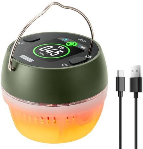 GasDoc DS-X1 Tragbarer Kohlenmonoxidmelder mit Ambientelicht, CO-Melder mit Magnet & Haken, Reise CO Monitor mit akustischem & optischem Alarm für Camping, Wohnmobil & Auto