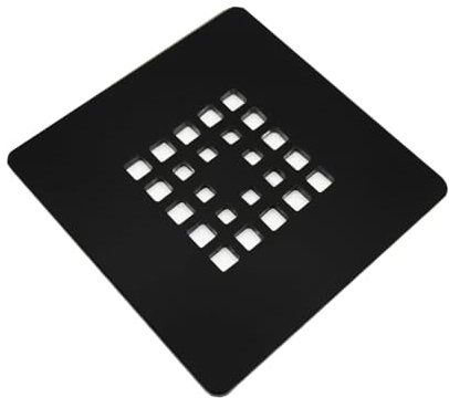 Rejilla cuadrada de 12,5 X 12,5 cm color negro para platos de ducha de resina,pizarra,mármol,piedra