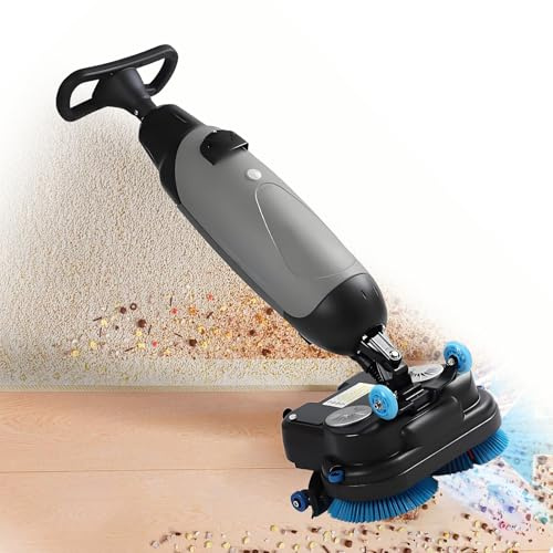 WOTZOV Mini Lavasciuga Pavimenti, Pulitrice Elettrica di Livello Professionale con Larghezza di Pulizia di 43 Cm (17) per Piastrelle E Ufficio.，Grigio 110V