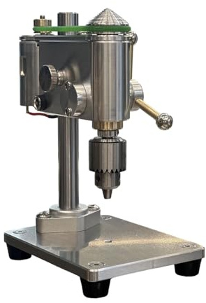 BLWOTMOR Mini Taladro de Banco Universal para de Banco Pequeña Base Metálica y Adaptador Estacionario Máquina Exacta para Perforaciones Delicadas