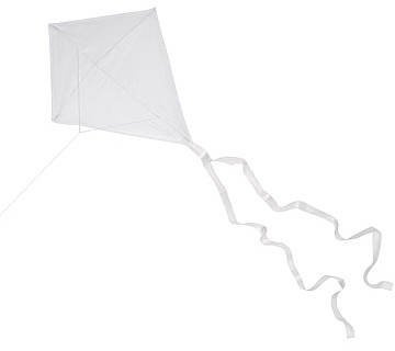Drachen, weiß, Polyester, Spw.=60x50cm, 30m Schnur