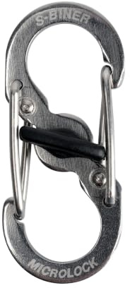 NiteIze PLSBM-11-R3 S-Biner Taglock, Doppel-Clip-Karabiner, für Hundemarken, Edelstahl, Silber