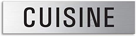 Plaque de Porte - Cuisine | Signalétique en Acier inox brossé 160 x 40 mm No.27256