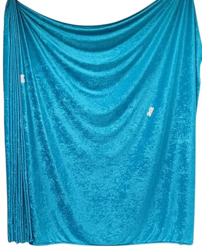 Crushed Velvet Stretch Material | Soft Furnishing, Craft Velour & Dressmaking Fabric | Same Day Dispatch | Sold By The Metre | By Tia Knight Q156 (Turquoise Blue)