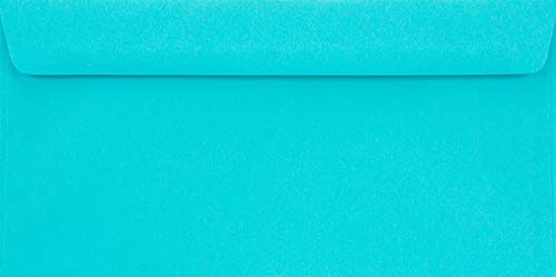 Netuno 100 Umschläge Blau DIN lang 11x22 cm stilvoll und fein | 90g Burano Azzurro Reale · edle blaue Kuverts für Geburtstag, Taufe, Jubiläum, Einladungen, Einladungskarten & Post