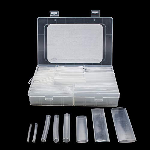 Heat Shrink Tubes, 172pcs Dual Wall Heat Shrink Tubing 3:1 Ratio Heat Activated Adhesive Glue Lined Marine Shrink Tube Cable Sleeving Wrap Protector Transparent