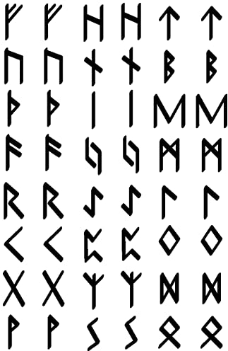 Samunshi® Aufkleber Elder Futhark Runen Set für Auto Motorrad Wikinger Vikings Germanen in 9 Größen und 25 Farben (93x140cm schwarz)