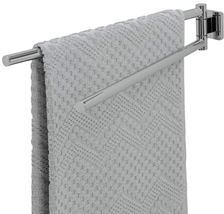 Tiger Dock Handtuchhalter mit zwei schwenkbaren Armen, Edelstahl verchromt, B x H x T: 4,9 x 7,8 x 45,3 cm