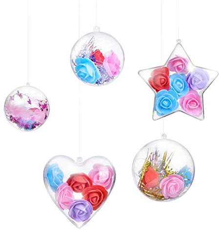 semen Weihnachtskugeln Christbaumschmuck Aufhänger Baum Dekoration Weihnachtsbaum Deko Weihnachtsbaumschmuck Weihnachtsbaumkugeln Weihnachtsdeko 12 Stück Party Dekoration (Durchsichtig 25pcs)
