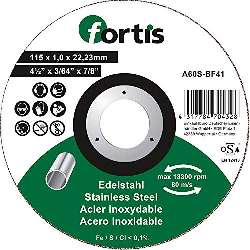 FORTIS Trennscheibe Edelstahl 115 x 1,0mm gerade