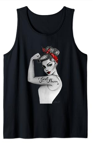 Girl Power Feministische Kunst im Retro Rosie Riveter Stil Tank Top