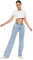 TRENDYOL Damen Taille Detaillierte Hohe 90er Jahre Breite Beinjeans Jeans, Blau, 32 EU