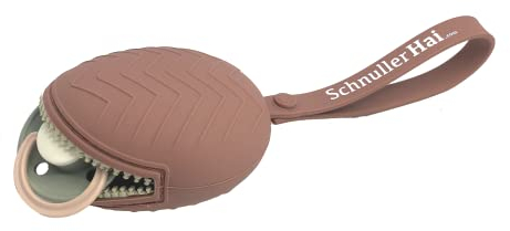 SchnullerHai Rose, Schnullertasche, praktisch für die Aufbewahrung von 2 Schnullern, Schnullerbox mit flexiblen Befestigung