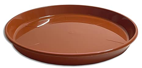 Untersetzer für Blumentopf Blumenkübel Pflanztopf rund 9 verschiedene Größen in 2 verschiedenen Farben zur Auswahl (Ø 27 cm, Terracotta)