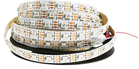 Boarda 5V WS2812B RGB 5050SMD Individually addressable LED Strip Light, 16.4ft Programmable 60LEDs/m IP30 Dream Color DIY Projects Lighting (5M 300LEDs Nonwaterproof, White PCB)