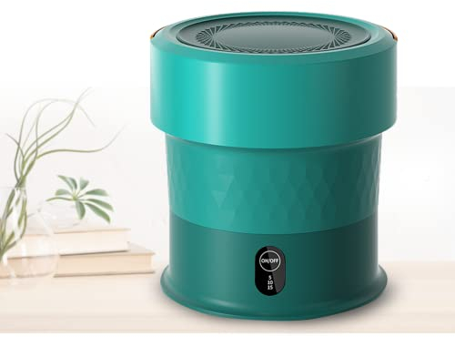 PanHuiWen Pliable Mini Lave Linge Studio Ultrasons Petite Machine à Laver Hublot 13L pour sous Vêtements,Chaussette,Appartement,étudiant,Green-Base