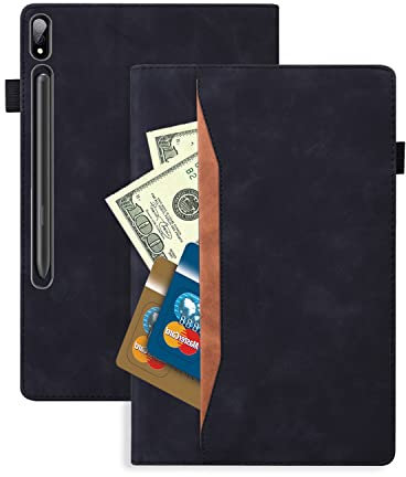 Kedic Funda para Lenovo Tab P12 Pro, Estilo de Negocios Protectora Carcasa con Soporte Función Compatible con 12,6 Pulgadas Funda Tablet Lenovo Tab P12 Pro 5G (TB-Q706F/TB-Q706Z), Negro