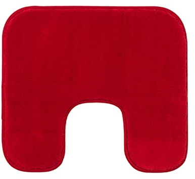 Gözze - Tapis de Bain Antidérapant Premium avec découpe, RIO, 100% microfibres, Idéal comme tapis de WC pour toilettes au sol, 50 x 45 cm - Rouge