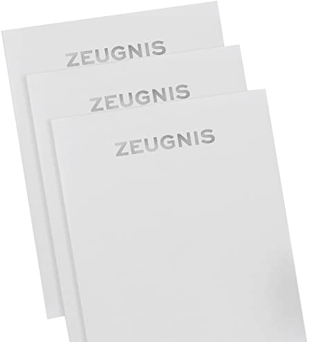 Betterpress 10 Blatt DIN A4, 150 g/m² Vordrucke Zeugnis Zertifikat Urkunde Auszeichnung silber geprägt Druckerpapier Karton Garantie, weiß (Zeugnis)