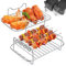 2 PCS Dual Zone Heißluftfritteusen Zubehör, Gestell mit Spieße für Ninja Foodi AF300EU AF400EU Heißluftfritteuse Dual Zone Air Fryer, 304 Edelstahl Dual Heißluftfritteuse Zubehör für Air Fryer Zubehör