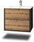 Stil.Zeit Evelia Badmöbel inkl. Waschbecken | Waschtisch mit Unterschrank 60.5 cm | Anthrazit/Dekor Eiche Sonoma| Push-to-Open/hängend