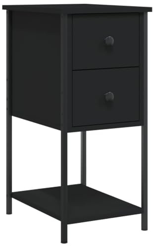 vidaXL Nachttisch Schwarz 32x42x70 cm Holzwerkstoff