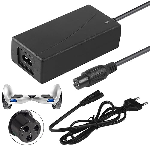 SKJJL Hoverboard Ladekabel, Ladekabel Hoverboard, 3 Polig 42V 2A, e Scooter Ladekabel, Ladekabel für Hoverboard, e Scooter Ladegerät für Bluewheel Hoverboard, Batterien Ladegeräte für Scooter