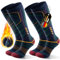 PULIOU Skisocken Merinowolle, Thermosocken Herren Snowboarden, Atmungsaktiv Schnell Trocknend Antiblasen Warme Dicke Merino Socken Für Kaltes Wetter Herren Damen Jugendliche 35-51(2 Paar) Grün XL