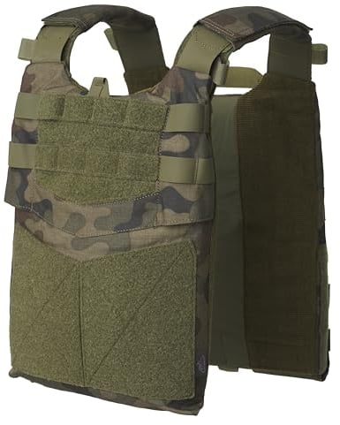 Helikon-Tex Guardian Plate Carrier - PL Woodland - Size M - Tactical Vest for Wearing Ballistic Plates, Airsoft Vest, Swat Vest Men, Plate Carrier, Protective Vest, Modular Design