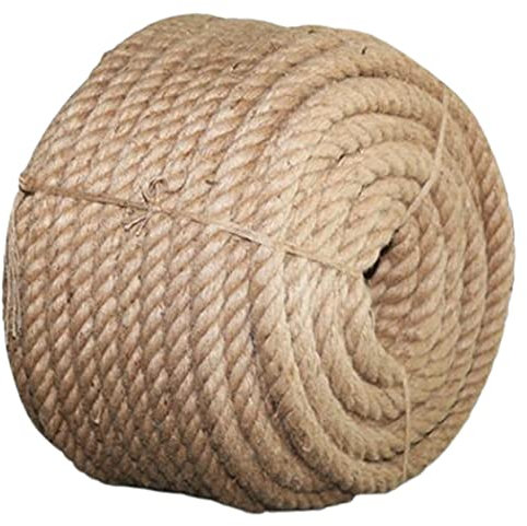 corda di juta, Corda di canapa 16mm Corda di spago di iuta Corda spessa resistente Giardinaggio Corda di canapa forte Corda di Manila, raggruppamento e decorazione artigianale (dimensioni: 16MM 40M) (