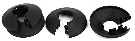 4 schwarze 5/8-Loch-Wandabdeckungen, passend für 1,6 cm Rohr, PP-Flansch, Rohrabdeckung, Dekoration, Kragen, Rohrabdeckung, Heizkörper für Wandrohr, Rohrlochabdeckplatte, Rohre, Rohrverschraubungen
