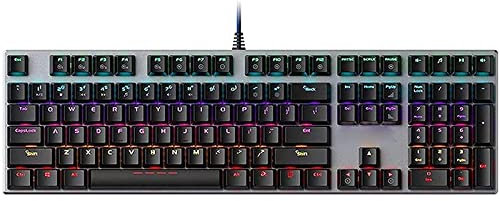 NEWNAN Wired Computer Mechanical Gaming Keyboard, 108 Keys Keypad Without Conflict, Mixed Light Backlit, USB Interface