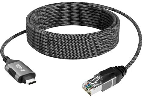 Schlankes USB-C-auf-Ethernet-Kabel, 3 m, snagless RJ45 auf USB-Typ-C-Kabel, direkt verbunden, Gigabit-LAN-Netzwerk, OFC-Draht, für MacBook Pro/Air, iPad Pro, iPhone 15 Serie, Galaxy, Laptop, PC,