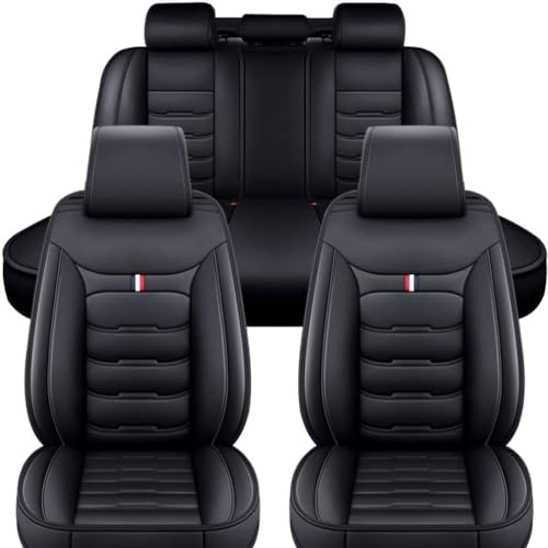 YHQJ Autositzbezüge für Audi A4 B8 8K Allroad, B9 Avant, B9 Allroad, A5 B8 8T - Leder Schonbezüge Wasserdicht Sitzauflage Komplettset Zubehör, A/Schwarz