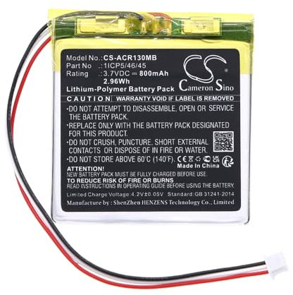 cellePhone Akku Li-Polymer kompatibel mit Angelcare AC1300 AC1300-D AC1320 Monitor (Ersatz für 1ICP5/46/45)