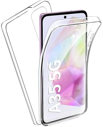 FLLAO Kompatibel mit Samsung Galaxy A35 5G Hülle 360 Grad Handyhülle, Silikon Full Schutz Cover [Hart PC Zurück + Weich TPU Vorderseite] Vorne und Hinten Schutzhülle