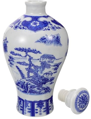 IMIKEYA Ceramic Chinese Wine Pot and White Porcelain Design for Entertaining Guests Lightweight Liquor Storage Holder for Home and Special Occasions