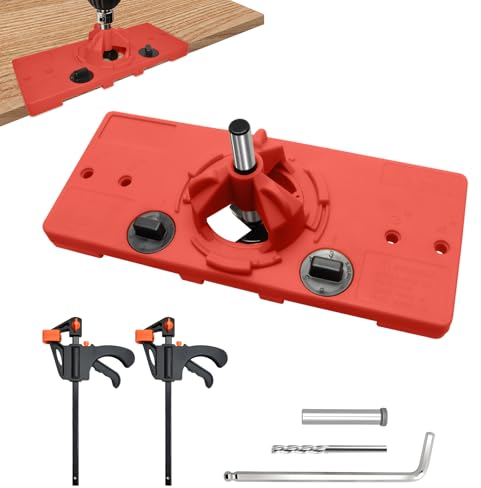 Ulable Gabarit de perçage avec foret Forstner Ø 35 mm, gabarit de perçage, pour armoire de cuisine, portes, charnières